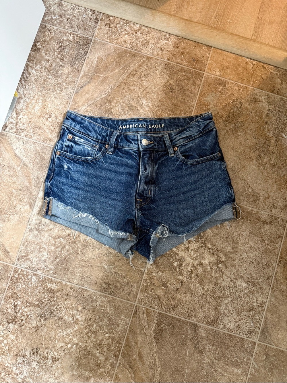 Size 2 American Eagle Outfitters Women's Dark Blue Denim Shorts
